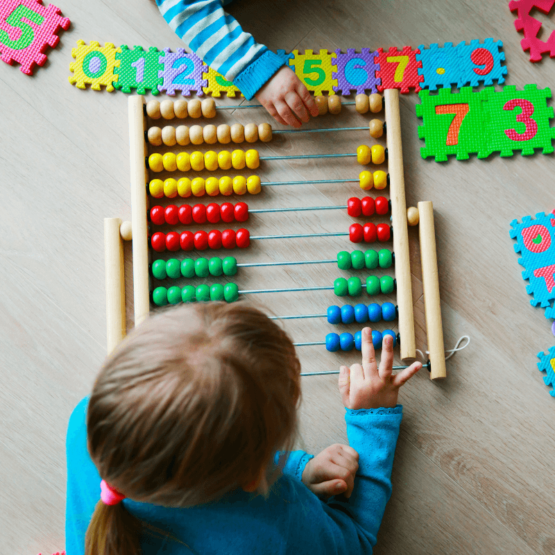 Toddler with numbers